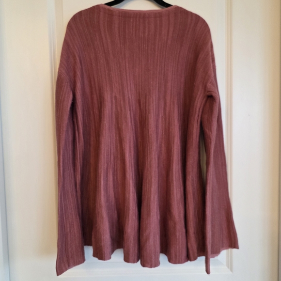 Free People Sundae Rose Pink Linen Blend Pullover Sweater Large - Picture 2 of 6